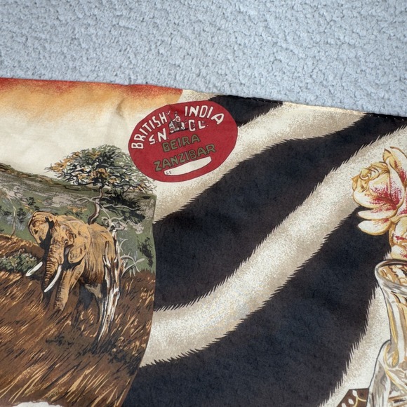 Vintage Ralph Lauren Scarf‎ 33x33 Safari Journal African Animal British India - Picture 9 of 15